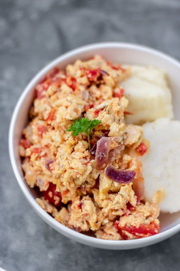 Boiled Yam & Egg Sauce